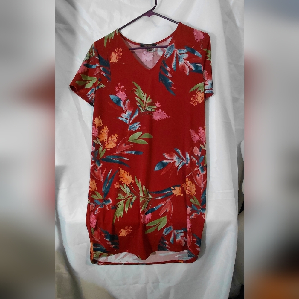 Christian Siriano Red Floral Dress